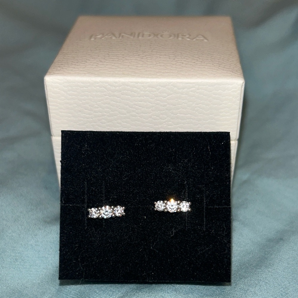 Pandora Cubic Zirconia Silver Stud Earrings